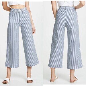 Madewell Emmet Wide-Leg Crop Herringbone Railroad Stripe women Size 24
